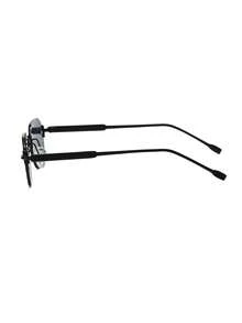 1 Pair Women's Gray Polygon Frameless Metal Leg Street Style Fashion Glasses - Grey - View 5