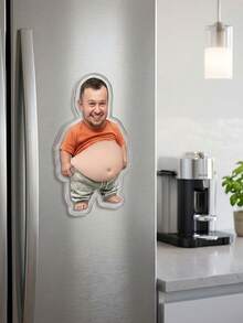 1 pieza Imán de nevera personalizado divertido y lindo con diseño de barriga, imán de foto acrílico irregular personalizado, diseño creativo, decoración de cocina, regalo de anuncio de embarazo, regalo de pareja humorístico, múltiples estilos de barriga recuerdo familiar, tiras de fotos magnéticas - Multicolor - Ver 10