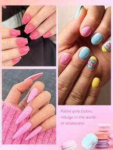 5 Colors Gel Nail Polish Set, Multiple New Color Combinations, Long-Lasting Removable Light-Cured Gel, Semi-Permanent Effect Soak-Off UV/LED Clear Polish, Versatile Color Palette Full Set Gel Nail Polish, Professional Nail Tools, Best Choice For Women's Nail Art - 01 - View 4