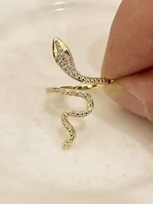 Luxury Snake Wrap Ring, Silver Tone, Unique Jewelry For Women - Silver - View 10