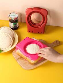 Brodark Molde creativo para sándwiches con forma de animales, cortador de comida con orejas de oso de colores, fácil de hacer un desayuno divertido, herramienta de cocina con estilo lindo INS - Multicolor - View 4