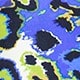Royal Blue With Fluorescent Green and Black Leopard Print