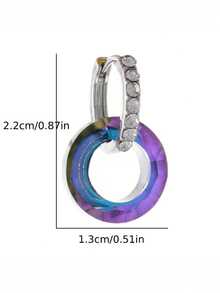 1 Đôi Khuyên Tai Móc Đôi Bằng Đá Zirconia Màu Chuyển Sắc Ánh Kim, Phong Cách Sang Trọng, Lấp Lánh, Lựa Chọn Quà Tặng Hàng Ngày Cho Đi Làm Hay Tiệc Tịnh, Trang Sức Tai Cao Cấp Đa Năng Dành Cho Nữ Giới Với Thiết Kế Tinh Tế - Nhiều màu - Xem 2