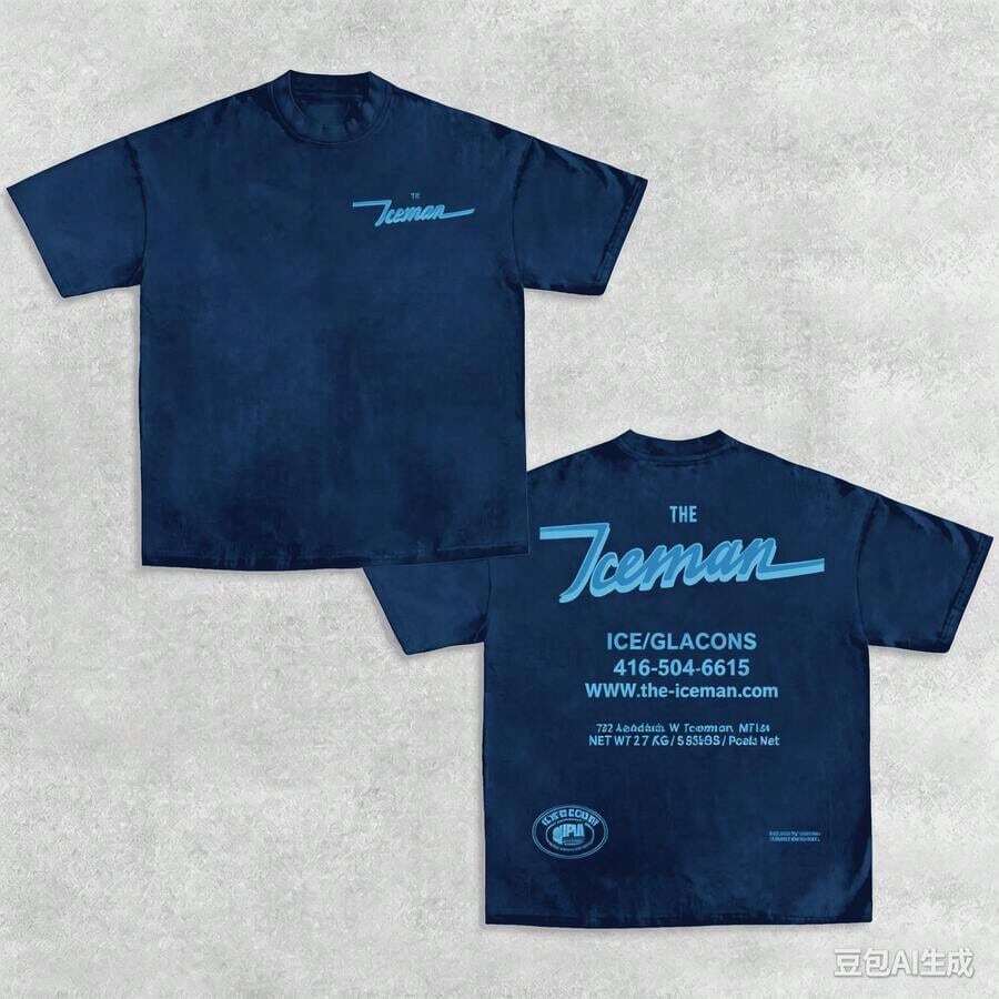 2026 New Vintage Summer T-Shirt THE ICEMAN Drake, Unisex Rap T-Shirt, Gift For Music Fans, For Him And Her, Y2K Graphic T-Shirt For Women And Men, Casual Short Sleeve, Crew Neck, For Summer Concerts, Casual Daily Wear, Pure Cotton T-Shirt - 藏蓝色 - 查看 1