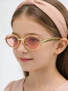 1 Pair Round Frame Fashion Eyeglasses For Kids, Minimalist Suitable For Boys & Girls, Party, Holiday, Travel, Decoration, Daily Accessory, Photography Prop - Multicolor - View 9