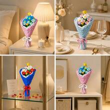 Eternal Flower Bouquet Building Blocks, DIY Mini Particle Bricks, Unfading Floral Decor, Desktop Home Decoration, Perfect Gift For Graduation/Birthday/Valentine's Day - Multicolor - View 8