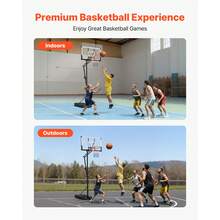 Portable Basketball Stand, 5.25 To 10 Ft Height Adjustment Basketball Hoop & Goal, Portable Basketballs Hoop With 48 Inch PC Backboard & Wheels For Kids, Teens, Adults In Driveways, Pools - 5.25 to 10 ft - 查看 2