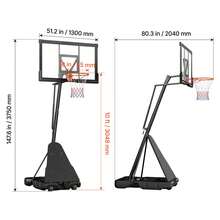 Portable Basketball Stand, 10 Ft Height Adjustment Basketball Hoop & Goal, Basketballs Hoop Outdoor With 50 Inch PC Backboard For Kids, Adults In Schools, Parks,  Indoor & Outdoor Use - 10 ft with 50 inch PC Backboard - 查看 10