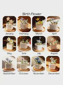 个性化玻璃生日花盆，手工定制礼物，送给妈妈/奶奶，母亲节永生花，独特生日礼物 - 彩色 - 查看 8