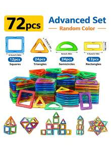 Large Magnetic Building Blocks Toy, 3D Transparent Educational Magnetic Toy Set, Large Size Assembly Toy, Parent-Child Interactive Gift - Multicolor - View 14