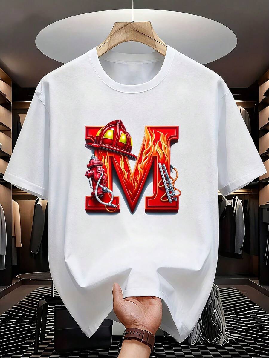 Limited Time Offer, Limited Quantities, Flash ! Women's Casual Shirts, Women's Polyester T-Shirts, Smart Shirts. Firefighter T-Shirt | Rescue Mission Graphic | Heroic Lettering Design | Quick-Drying, High-Performance Fabric | A Brave Garment Ideal For All Seasons - 白色 - 查看 1