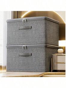1 Stück Kationische weiche Aufbewahrungsbox, Haushalt Kleiderschrank faltbare Aufbewahrungsbox für Kleidung, Dokumente und Zertifikate Organisationsaufbewahrungsbox, Aufbewahrungsbox für Gegenstände, Schlafzimmerdekoration - Grau - Übersicht 7
