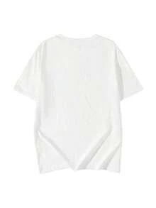 Nueva Camiseta de Verano para Mujer, Blanca Pura, con Estampado de Gato Japonés, Cuello Redondo, Casual, de Manga Corta para Adolescentes - Blanco - Ver 4