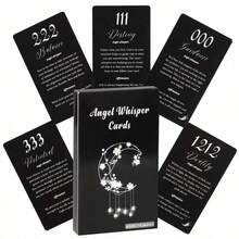 1pc Angel Whispers Message Tarot Cards, Casual Party Card Game, Divination Prediction Cards - Black - View 12