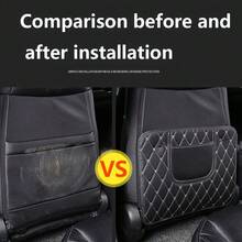 Car Seat Back Protector Pad, Flexible PU Leather, Dirt And Scratch Resistant, Effective Protection Against Rear Seat Kicking, Built-In Storage Pouch, Keeps Car Interior Tidy - 1pc Leather Chair Back Storage Anti-kick Bag - View 3
