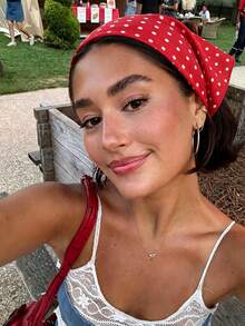 1 pieza Diadema con volantes bordada con flores estilo bohemio Y2K para mujer, pañuelo retro con lunares para usar en la playa, de vacaciones o en el día a día como accesorio para el cabello - Multicolor - Ver 6