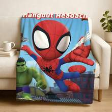 1pcs S Pidey And His Amazing Friends Fleece Blanket Versatile Multi-Purpose Soft Cozy Spider-Man Throw Blanket For Sofa Bed Living Room Couch Travel Camping Office Nap Car Decorative Warm Cartoon Plush Blanket Marvel Fans Gift - Nhiều màu - Xem 3