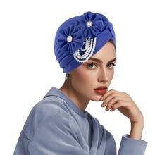 New Arrival, High-End, Elegant Solid Color Headband With Tangled Flower And Pearl Tassel Decor, Pearl Flower Design, Enhances Beauty And Liveliness, Suitable For Evening Gala, Birthday Party And Daily Wear - Multicolor - View 14