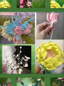 100 piezas Varillas retorcidas de color macaron - Materiales de decoración DIY de flores, limpiapipas de colores suaves tipo caramelo, adecuados para creación artística y elaboración de ramos hechos a mano - Multicolor - Ver 5