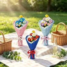 Eternal Flower Bouquet Building Blocks, DIY Mini Particle Bricks, Unfading Floral Decor, Desktop Home Decoration, Perfect Gift For Graduation/Birthday/Valentine's Day - Multicolor - View 9