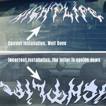 1pc Night Life Car Windshield Banner Sticker, Dark Style Decal Suitable For JDM Muscle Cars Rear Window, Gothic Car Exterior Decoration Accessory - A - View 7