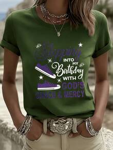 Camiseta Básica Diaria para Mujer, Cuello Redondo, Holgada y Cómoda, Manga Corta - Negro - Ver 9