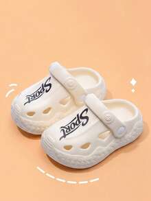 1 Pair Kids' Summer Soft Bottom Cartoon Cute Breathable Sandals, Suitable For Home & Outdoor Activities - White - View 2