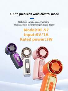 1200mAh迷你手持風扇，可充電口袋風扇，強大氣流，小型戶外便攜風扇，桌面學生宿舍迷你風扇，夏季用品，冷卻工具，戶外旅行小風扇，露營，禮物，便攜風扇 - 手持 - 查看 9