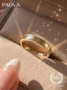 1pc Elegant & Unique Women's Gold Ring, Exquisite Jewelry Gift For Anniversary/Birthday - Gold - View 1