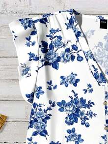 Camisa casual de mujer con estampado floral, adecuada para el verano - Multicolor 4 - Ver 3