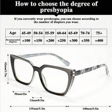 1pc New Fashion Women's Reading Glasses, Butterfly Frame Design With Floral Spring Temples, Classic With Fashionable Touch, Comfortable Daily Reading Glasses - Royal Blue - View 4