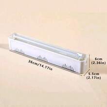 1/2pcs Kitchen Cling Film Cutter, Magnetic Plastic Wrap Dispenser With Cutting Function, Food Preservation Packaging Dispenser, Foil Dispenser, Cling Film Cutter, Suitable For Kitchen, Dining Room, Kitchen Accessories, Kitchen Supplies, Kitchen Tools - White - View 12