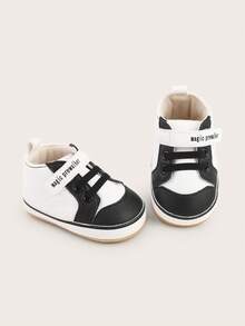 1 Pair Newborn Infant Boy Color Block Casual Flat Sneakers, Versatile For Spring & Autumn - White - View 6