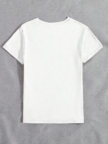 Camiseta de Manga Corta con Cuello Redondo para Mujer, con Estampado de Conejo y Flores de Pascua, Cómoda, Suave, Casual, Adecuada para Uso Diario y Festivo - Blanco - Ver 8