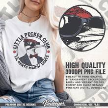 Club de Pequeños Picadores 'Pequeños Caballeros Haciendo Agujeros' - Diseño gráfico retro divertido, camiseta con humor, frase graciosa, gráfico de pájaro carpintero - Blanco - Ver 2