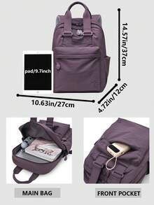 Mochila casual antirrobo de nailon para mujer; Bolsa multifuncional para desplazamientos diarios; Bolsa de viaje ligera con múltiples bolsillos; Mochila escolar minimalista de gran capacidad; Mochila conveniente, adecuada para estudiantes, enfermeras, maestros, empresarios, viajes de vacaciones, viajes de negocios, desplazamientos diarios, compras, oficina, citas, senderismo, entrenamiento, trabajo, regalo de cumpleaños, regalo de vacaciones, mochila - Multicolor - Ver 3