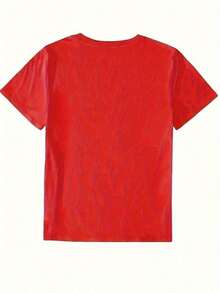 Soft 100% Cotton T-Shirt, Casual Graphic Tee For Young Women, 1 Piece, Plus Size, With Red Rose Print - Short Sleeve T-Shirt, Round Neck, Casual Design, With Burgundy Leaves And Roses, Lightweight And Breathable Fabric, Suitable For Spring And Summer Casual Wear, Valentine's Day Outfit, Stylish Machine Washable Shirt, Floral Pattern Of Bright Red Roses And Green Leaves, Loose Fit To Highlight Feminine Fashion - Casual T-Shirt For Women - Comfortable And Loose, New And Stylish T-Shirt, Made Of Breathable Cotton, Goes With Everything. - 紅色 - 查看 3
