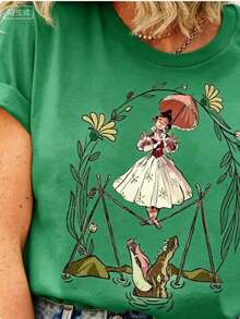 Flower Tightrope Walker Swea Tightrope Girl The Haunted Mansion Shirt Foolish Mortal Land Halloween Family Matching Outfi. Ll Seasons, Fashionable Top - 綠5 - 查看 9