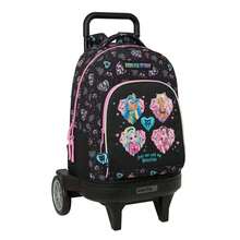 Safta Monster High 大型 Monster High Compact Evolution 兒童拉桿背包，帶可拆卸可清洗內襯，可透過拉鍊連接到拉桿箱，配有頂部提手和身份標籤，均碼 - 免費送貨 ✅ 西班牙大陸 24/48 小時送達 - 選項 10 - 查看 2