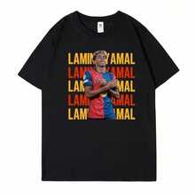 USA-Canada-Mexico 2026 World Cup Star Short Sleeve Printed T-Shirt, Yamal, For Fans Of Both Sexes, Casual Support Garment. - 白色 - 查看 2