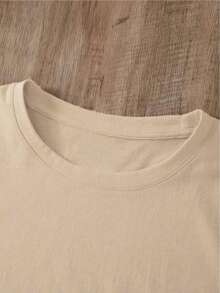 Camiseta Casual de Verano para Mujer YOCASA, con Cuello Redondo, Ajustada y de Manga Corta, con Estampado de Pintura al Óleo, Motivos Florales, de Corazones, de Cerezas y de Letras.Tela sencilla y casual, estilo deportivo, ideal para uso diario y una cita de San Valentín. - ALBARICOQUE-YH137 - Ver 4
