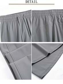 Summer Clothes, New Summer Items, Flared Pants, Casual Pants, Women's Slim-Fit Pants, Sun Protection Pants, Bottoms, Flowing Drape, Made Of Nylon, Fashionable, Black, Gray, Lightweight And Breathable, UV Protection, Stretchy Fabric, Slim Fit, High Waist For A Beautiful Silhouette, Drawstring Design, Moisture-Wicking, Y2K Style, Office Casual Wear, Loungewear, Sportswear, Spring/Summer Style, Leg-Lengthening Effect, Perfect For Everyday Wear And Commuting, Also Fits Petite People. - Xám - Xem 8