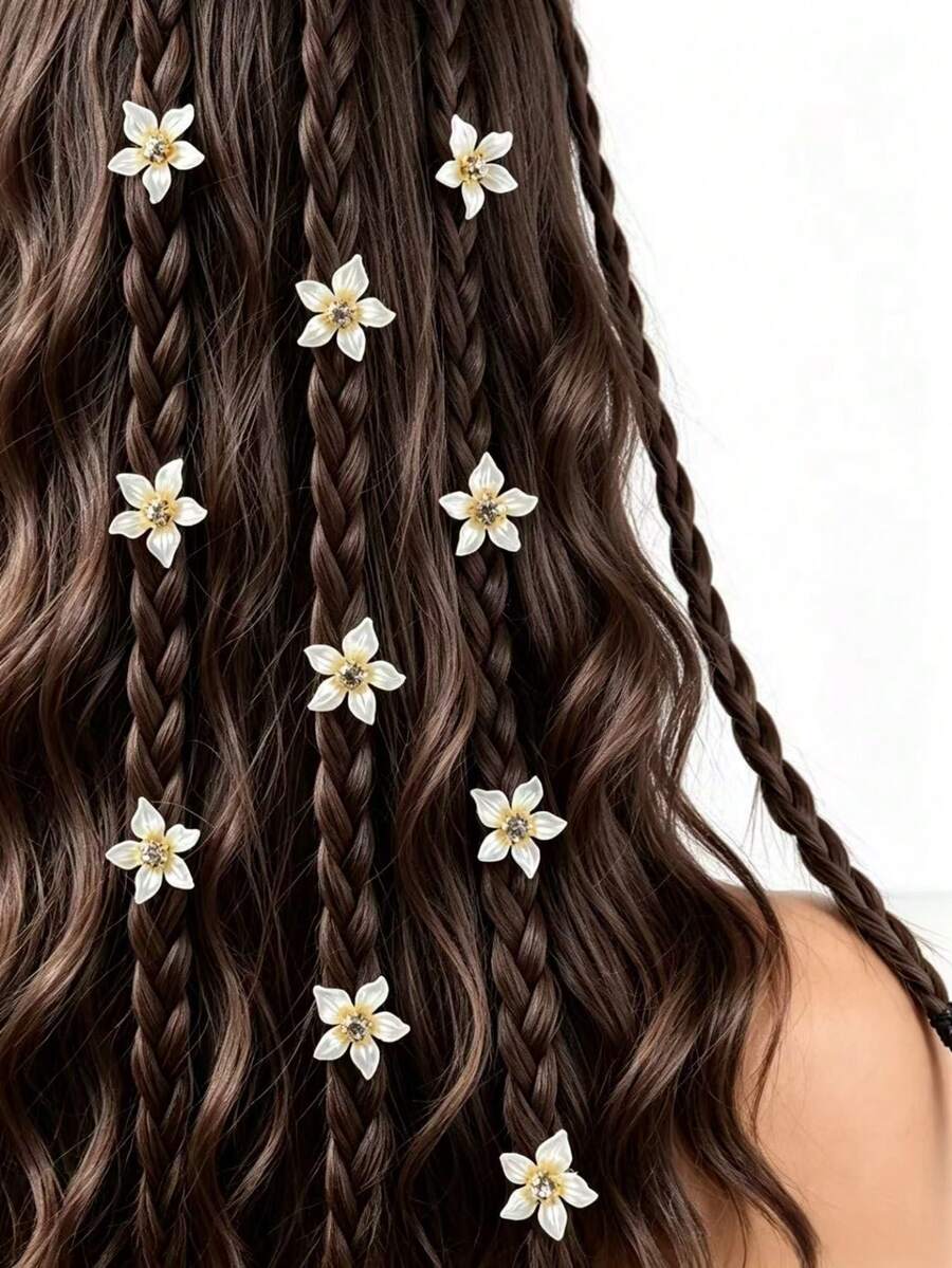 10pcs Floral Invisible Hair Clips, Wedding, Vacation, Beach, Summer ...