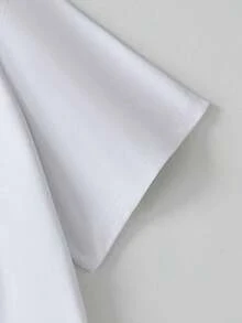 Camiseta blanca de manga corta, cuello redondo, casual y holgada con estampado de diente de león, para talla grande, para veranoPure-Cotton - Blanco - Ver 5