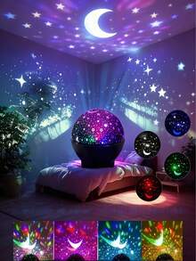 [RGB Galaxy Magic Ball Light] USB Powered LED Projector, Multi-Color Adjustable, Home Living Room Bedroom Decor Light, Suitable For Dates/Parties/Holidays, Christmas & Halloween Creative Gift - Multi-color light - View 3