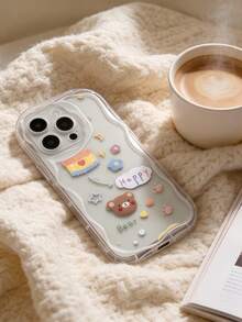 1 chiếc ốp lưng điện thoại TPU mềm hình gấu bánh kem dễ thương, họa tiết sóng Dopamine, tương thích với Apple 17 Promax 17Air 17Pro 17 16 Promax 16 Plus 16 Pro 16 15Promax 15 Plus 15Pro 15 14Promax 14Plus 14 Pro 14 13Promax 13 Pro 13 12Promax 12Pro 11 Promax 11 Pro 11 XSMAX XR X/XS 7Plus 8Plus/Galaxy S21 S22 S23 S24 S25 S26 - Trong sáng - Xem 4