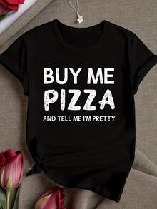 Camiseta Pizza Pretty Lady Comfit - Negro - Ver 7