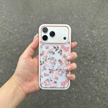 Magnetic Flower 17/16/15/14/13/12 Pro Max Phone Case, Magnetic Charging Protective Cover, Transparent Minimalist Elegant Anti-Drop - Multicolor 4 - View 5