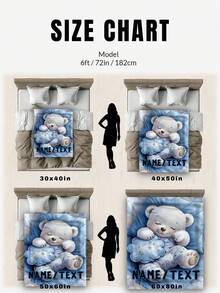 Personalized Polar Bear Fleece Blanket - Soft & Lightweight, Customizable Name, Suitable For Sofa, Bed, Camping & Office - Warm & Cozy Winter Essential, Homey Home Decor | Charming Bedroom Decoration | Durable Polyester Bedding Blanket, Perfect Gift For Kids - Multicolor - View 8