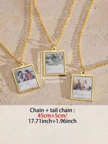 Dây chuyền mặt dây chuyền tròn đính đá Cubic Zirconia và đá pha lê lấp lánh tùy chỉnh, dây chuyền mặt ảnh kỷ niệm cá nhân hóa cho cặp đôi, quà tặng cho cô ấy - Nhiều màu - Xem 5